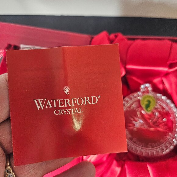 Waterford Crystal Our First Christmas 2016 Ornament With Velvet Pouch And Box - Picture 5 of 10
